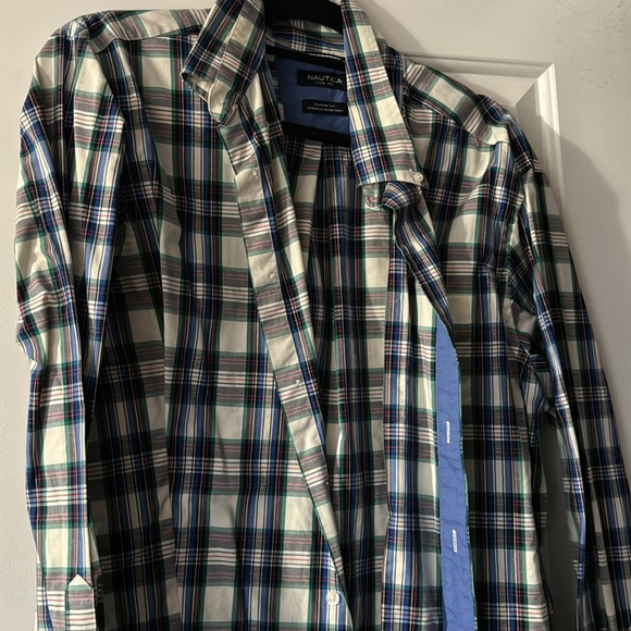 Nautica Button Down Plaid Shirt Size: Large - Picture 3 of 3